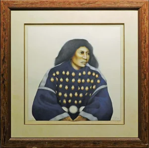 Frank Howell Lakota Woman Framed '92 Hand Signed Original Color Lithograph