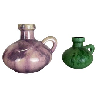 Set Colorful Ceramic Studio Pottery Vases from Otto Keramik, Germany, 1970s, Set of 3 For Sale