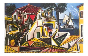 Pablo Picasso Offset Lithograph Print Poster " Paysage Mediterraneen " 1952