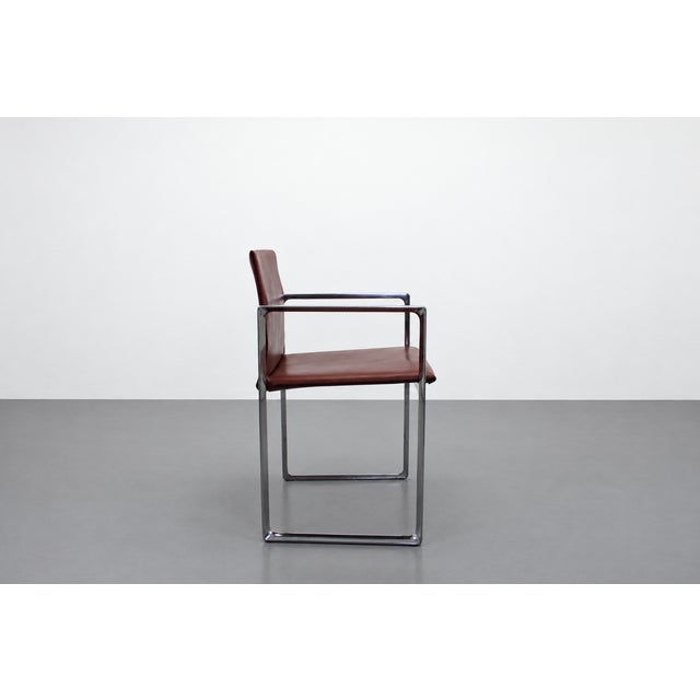 Eve 184 Armchairs in Leather and Steel by Piero Lissoni for Cassina, 2010s, Set of 4 For Sale - Image 6 of 12