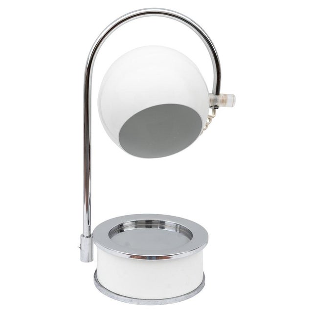 Made in italy table lamp, 1960s. Detail desk lamp italy, 1960s. The lower base, upper base and curved upright are chrome-...