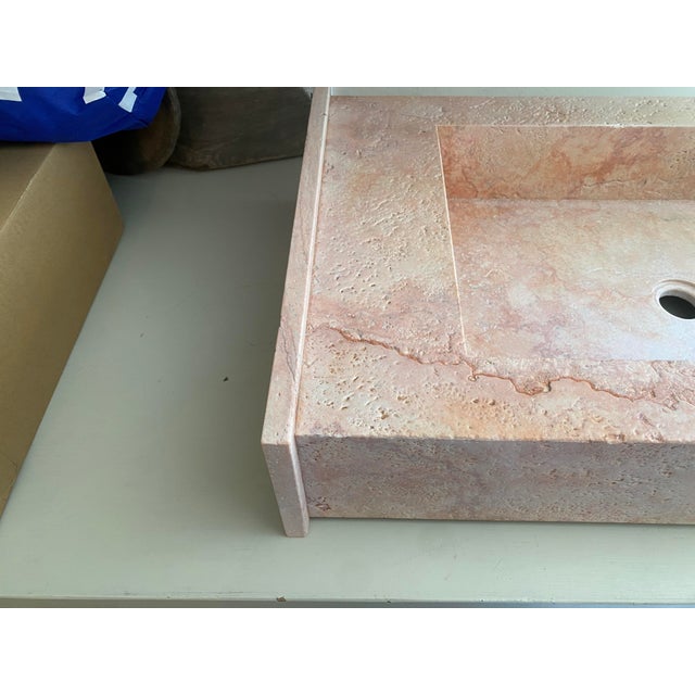 Rouge Tumbled Marble Vessel Sink For Sale - Image 11 of 12