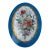 Antique 19th C Sevres Style Hand Painted Porcelain Floral Plaque Blue Gilt For Sale