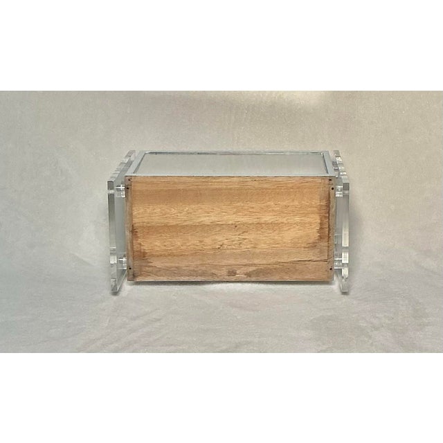 1970s Mid Century Modern Jewelry Chest of Drawers Suspended Lucite White Lacquer For Sale - Image 10 of 12