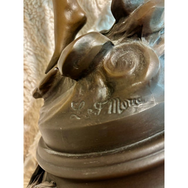 Antique French L. & F. Moreau Bacchus Spelter Sculpture, 28"h For Sale - Image 16 of 18