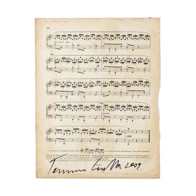 Musical Notes'' is a beautiful artwork in mixed media, tempera and college on a musical note, realized in 2009 by Tommaso...