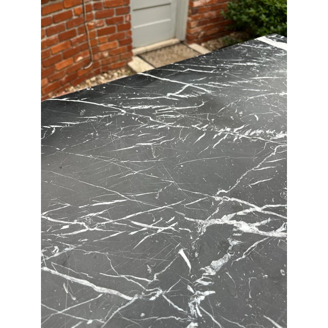 Louis XV Marquetry Dry Bar Cabinet or Commode- Black Marble Top For Sale - Image 6 of 12