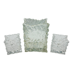 Rosenthal Crystal Paper Bag Collection Vases - 3 Piece Set