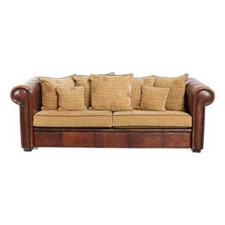 Vintage Three-Seater Sofa in Sheepskin Leather For Sale