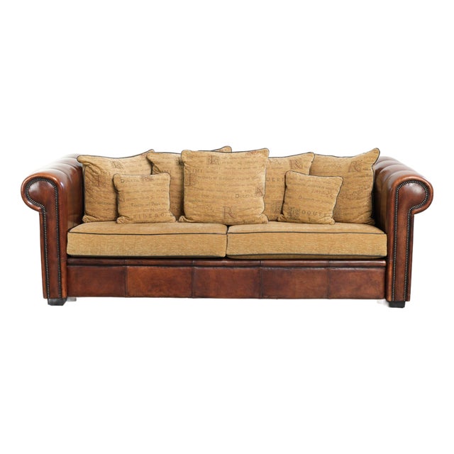 Vintage Three-Seater Sofa in Sheepskin Leather For Sale