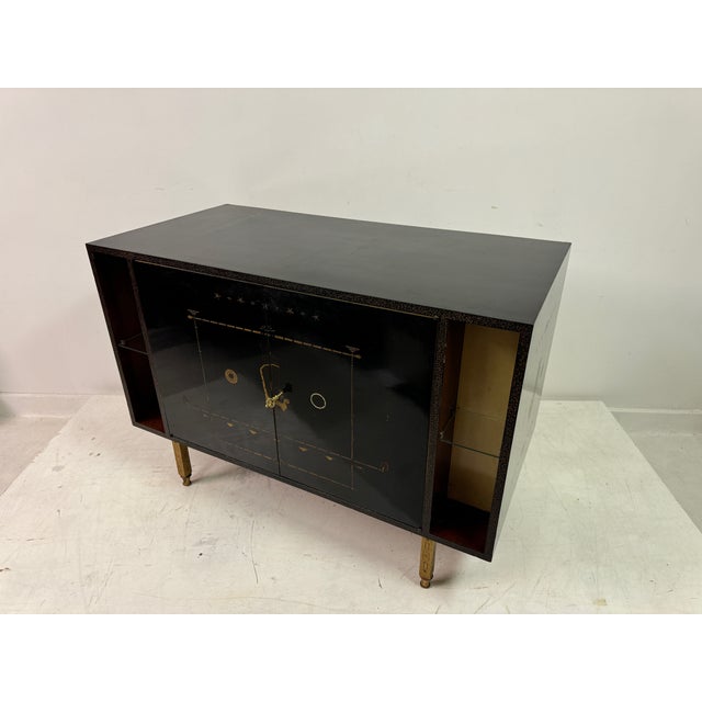 Brazilian Black Lacquered Cabinet by Dinucci, 1950s For Sale - Image 10 of 17