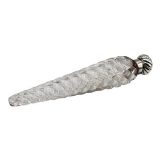1887 English Sterling and Spiral Blown Glass Scent Bottle For Sale