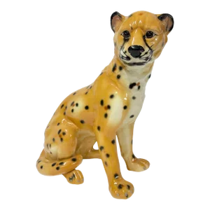 1970's Large Italian Ceramic Cheetah