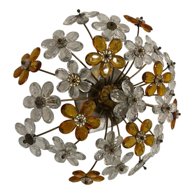 Murano Glass Flower Flushmount, 1960s For Sale
