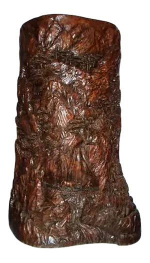 19thc Antique Monumental Carved Wood Sculpture - 74 Inches High