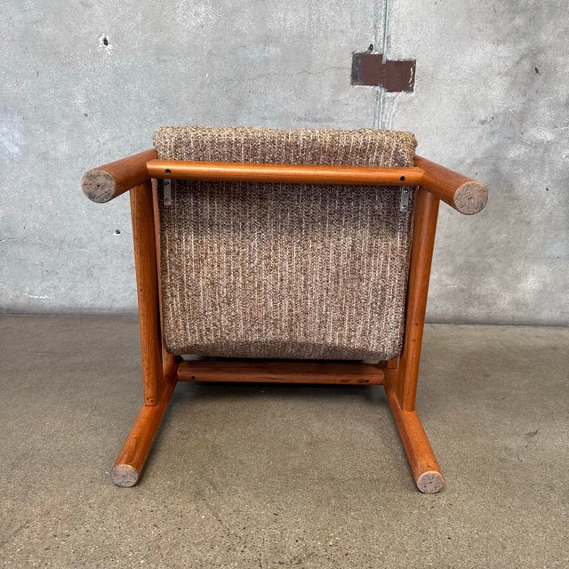 Textile Vintage 1970's Domino Mobler High Back Tweed Lounge Chair For Sale - Image 7 of 11