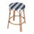 Wood Tobias 24 in. Seat Height Round Rattan Backless Counter Stool, White/Navy Stripe/ Natural Rattan Frame For Sale - Image 7 of 7