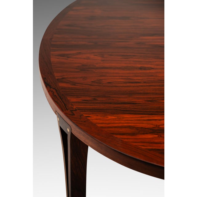 Rare Danish Mid-Century Modern Expansion Dining Table in Rosewood Attributed to Sven Ellekaer for Heltborg Mobler, Denmark, C. 1960s For Sale - Image 11 of 14