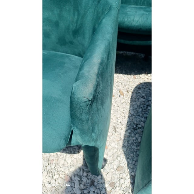 Green Vintage 1970s Set of 4 Milo Baughman for Thayer Coggin Barrel Chairs For Sale - Image 8 of 9