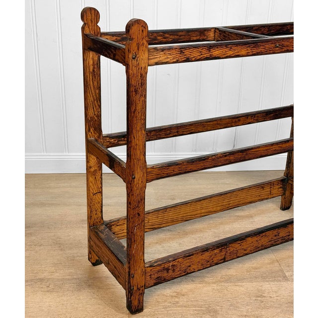 Early 20th Century Antique Arts & Crafts Oak Entryway Umbrella Cane Stand For Sale - Image 5 of 11
