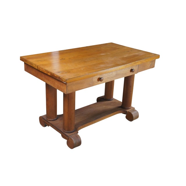 Arts & Crafts Antique American Arts & Crafts Mission Style Library Table Office Writing Desk For Sale - Image 3 of 12