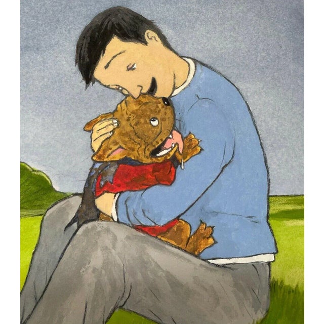 Early Gender Positive Book Original Illustration Painting - Andrea U'ren Pugdog For Sale - Image 11 of 13