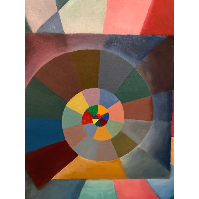 Original 16 x 20 painting on canvas board unsigned Overall size with chunky carved wood frame with aged linen liner is 24...