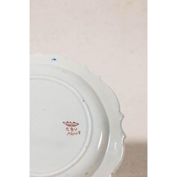 Mid 20th Century Set of 6 Hand Painted Floral Italian Plates For Sale - Image 14 of 14