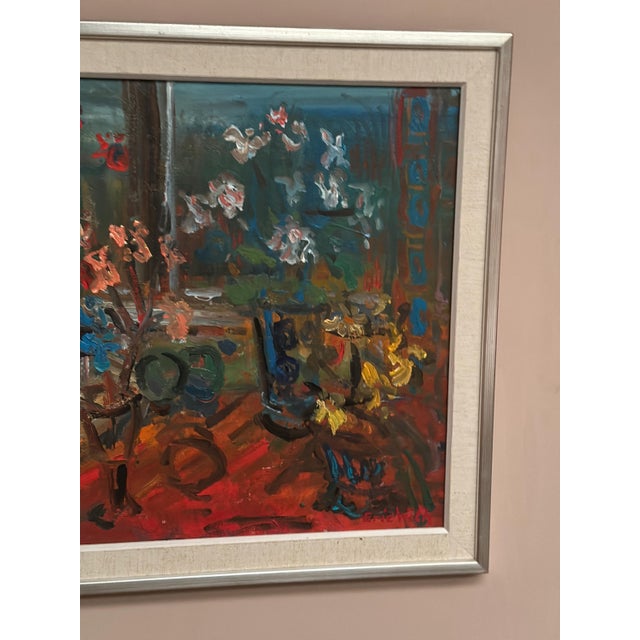 Eric With, Still Life with Flowers, 1960s, Oil Painting on Canvas, Framed For Sale - Image 10 of 18