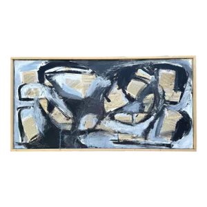"On Death & Dying" Contemporary Original Abstract Mixed-Media Painting, Framed