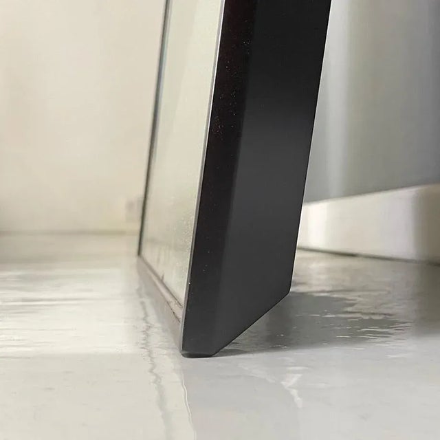 Black Italian Modern Black Metal and Light Floor Mirror attributed to Forcolini for Alias, 1980s For Sale - Image 8 of 10