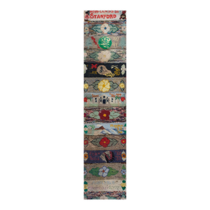 1940s Multicolor Pictorial Floral Folk Art Antique American Hooked Rug 2' 6''x12' 2'' Wool Runner Carpet