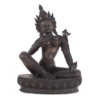 19th Century Copper Alloy Statue of a Nepalese Female Deity For Sale