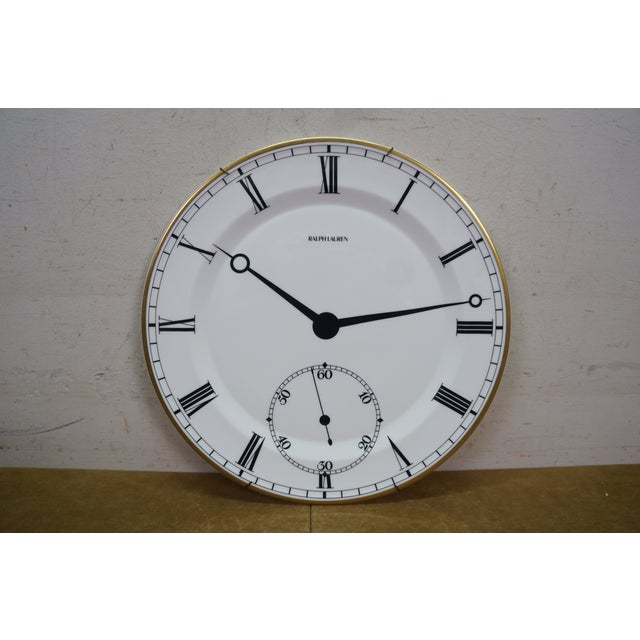 Ceramic 1980s Ralph Lauren Wedgwood Pocket Watch Clock Charger Serving Plate 13" For Sale - Image 7 of 10