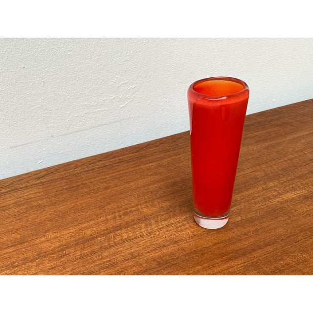 Mid-Century Scandinavian Glass Vase, 1960s, in Very Good conditions. Designed 1960 to 1969