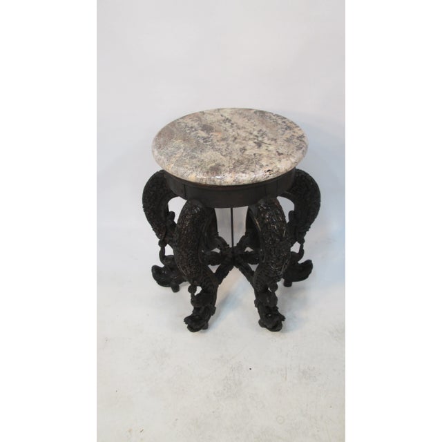 1920s Teak Chinese Rotating Plant Stand For Sale - Image 9 of 12