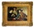 Vintage Caravaggio "The Cardsharps" Painting Reproduction With Gold Frame For Sale