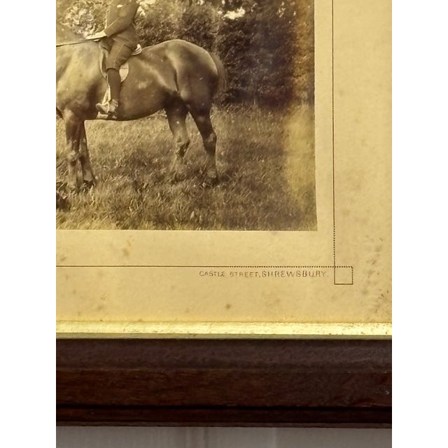 Antique English Framed Photographic Portrait of Man, Horse and Boy For Sale In Naples, FL - Image 6 of 7