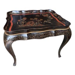 1980s Chinoiserie Tray Top Low Table For Sale