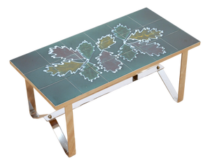 1970s Post Modern Chrome & Tile Coffee Table