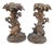 Antique Black Forest Carved Wooden Hunting Candlesticks, 1880, Set of 2 For Sale
