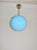 Pendant Lamp with Blue Glass Shade, 1940s. For Sale - Image 6 of 8
