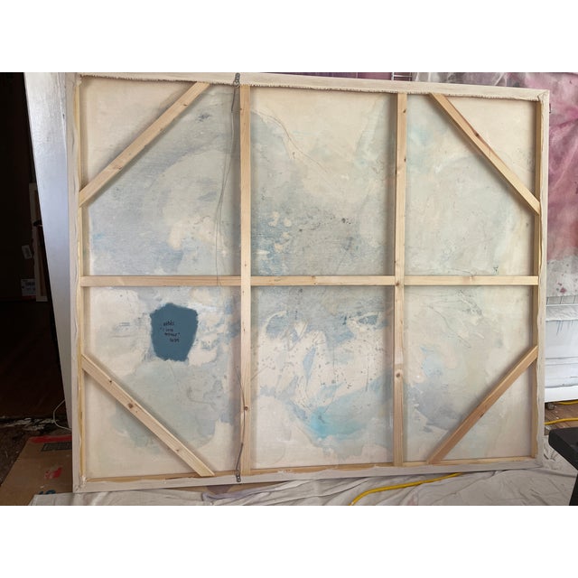 “I Lose Myself” Lyrical Abstract Painting in Moody Blues & Earthy Greens by Stacey Warnix For Sale - Image 14 of 14