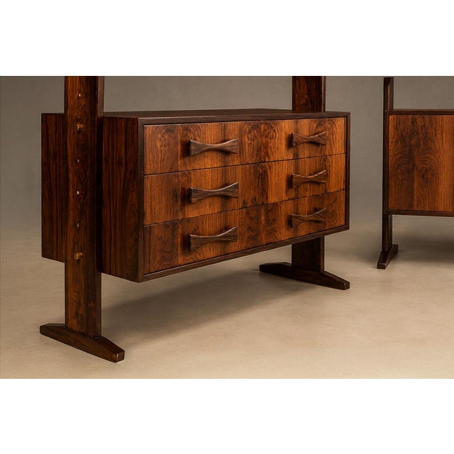 Modular Brazilian Rosewood Shelving Units by Ernesto Hauner, Brazil, 1960s For Sale - Image 13 of 18