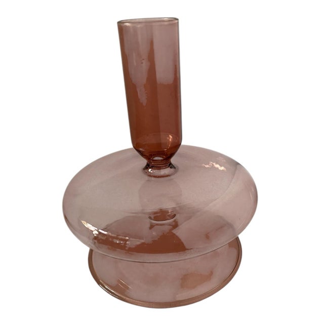 Beautiful set of vintage taper candle holders. They are mid-century modern, minimalistic bubble design. The color is a...