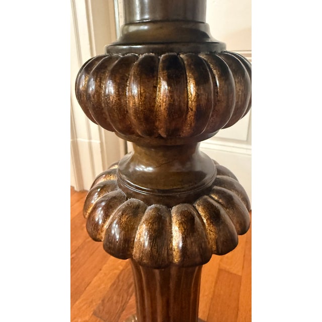 Maitland-Smith Handcrafted Regency Style Pedestal Hall Table With Brass Leaf Feet For Sale - Image 10 of 14