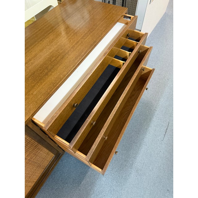 Harvey Probber Mahogany + Caned Door Credenza C1950s For Sale - Image 10 of 17