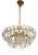 Brass and Lead Crystal 6-Light Chandelier from Palwa, 1960s For Sale