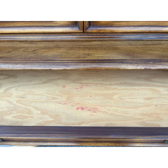 1960s Karges Burled Walnut Louis XVI French Regency Breakfront Bookcase Cabinet For Sale - Image 17 of 18