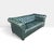 English 1960s Classic English Traditional Chesterfield Sofa in Rich Dark Green Leather- Brass Nail Head Trim For Sale - Image 3 of 11